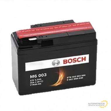 Аккумулятор BOSCH AGM M6 12V 2.3AH 30A / 0092M60030