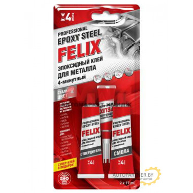 Клей эпоксидный двухкомпонентный для металла FELIX 30 мл / 411040063