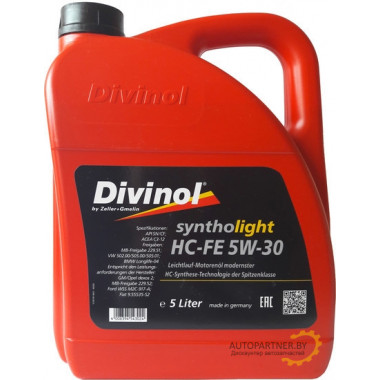 Моторное масло DIVINOL SYNTHOLIGHT HC-FE 5W30 / 49260K007 (5л)