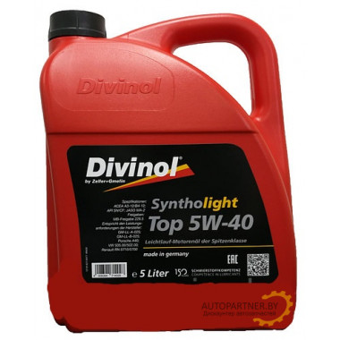 Моторное масло DIVINOL SYNTHOLIGHT TOP 5W40 / 49430K007 (5л)