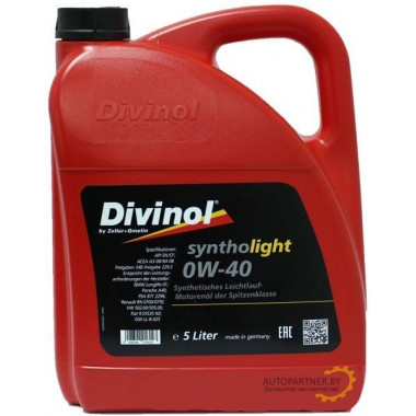 Моторное масло DIVINOL SYNTHOLIGHT SAE 0W40 / 49530K007 (5л)
