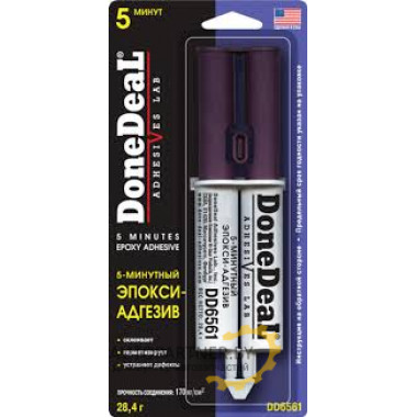 5-минутный эпокси-адгезив DONE DEAL прозрачный 28,4 г / DD6561