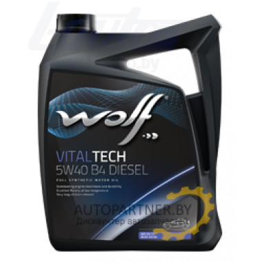 Моторное масло WOLF VITALTECH B4 DIESEL 5W40 / 26116/5 (5л)