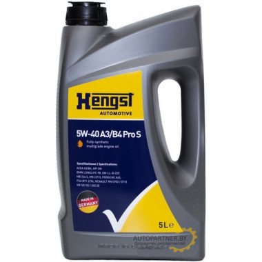 Моторное масло HENGST 5W40 A3/B4 PRO S / 543800000 (5л)