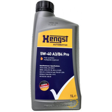 Моторное масло HENGST 5W40 A3//B4 PRO / 643800000 (1л)