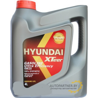 Моторное масло HYUNDAI XTEER GASOLINE ULTRA EFFICIENCY 0W20 / 1041121 (4л)