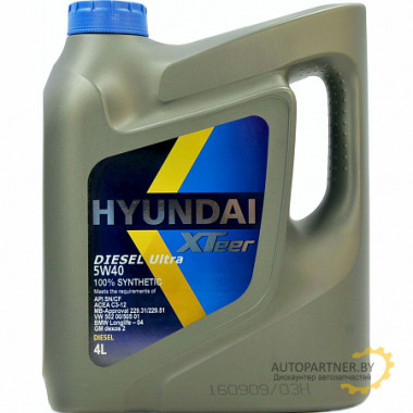 Моторное масло HYUNDAI XTEER DIESEL ULTRA 5W40 / 1041223 (4л)