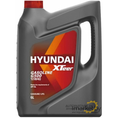 Моторное масло HYUNDAI XTEER GASOLINE G500 10W40 / 1061044 (6л)