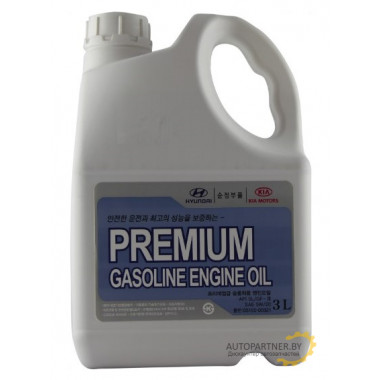 Моторное масло HYUNDAI/KIA PREMIUM GASOLINE 5W20 / 0510000321(3л)