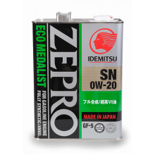 Моторное масло IDEMITSU ZEPRO ECO MEDALIST 0W20 / 3583004 (4л)