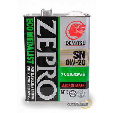 Моторное масло IDEMITSU ZEPRO ECO MEDALIST 0W20 / 3583004 (4л)