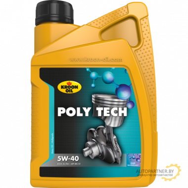Моторное масло KROON OIL POLY TECH 5W40 / 36139 (1л)
