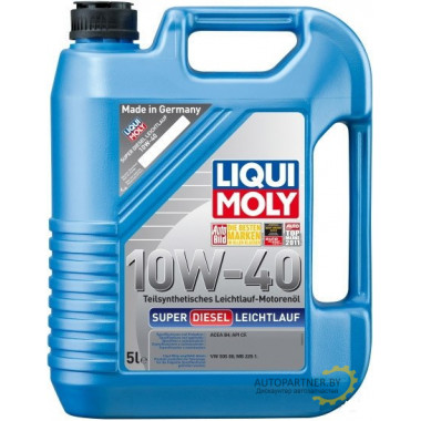 Моторное масло LIQUI MOLY SUPER DIESEL LEICHTLAUF 10W40 / 7566 (5л)
