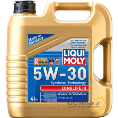 Моторное масло LIQUI MOLY LONGLIFE III 5W30 / 20821 (4л)