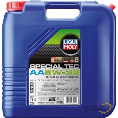 Моторное масло LIQUI MOLY SPECIAL TEC AA 5W20 / 3834 (20л)