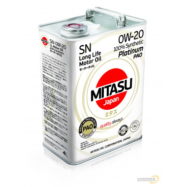 Моторное масло MITASU PLATINUM PAO SN 0W-20 / MJ-110-4 (4л)