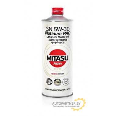 Моторное масло MITASU PLATINUM PAO SN 5W-30 / MJ-111-1 (1л)