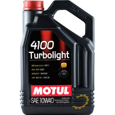 Моторное масло MOTUL 4100 TURBOLIGHT 10W40 / 109462 (4л)