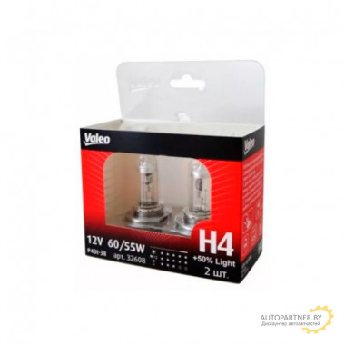 Лампа галогенная H4 12V 100/80W VALEO / 032608
