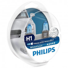 Лампа галогенная WhiteVision H1 +W5W 12V 55W (2+2 шт.) PHILIPS / 12258WHVSM