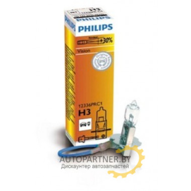 Лампа галогенная Vision +30% H3 12V 55W PHILIPS / 12336PRC1