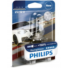 Лампа галогенная RacingVision +150% H4 12V 60/55W PHILIPS / 12342RVB1