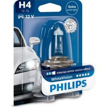 Лампа галогенная WhiteVision H4 12V 60/55W PHILIPS / 12342WHVB1