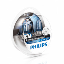 Лампа галогенная BlueVision Ultra H7 +W5W 12V 55W (2+2 шт.) PHILIPS / 12972BVUSM