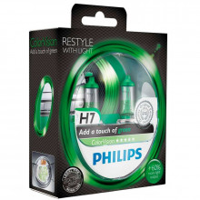 Лампа галогенная ColorVision Green H7 12V 55W (2 шт.) PHILIPS / 12972CVPGS2