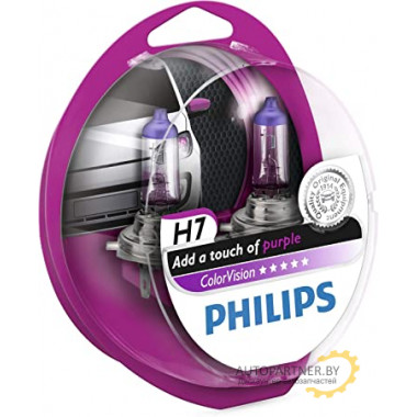 Лампа галогенная ColorVision Purple H7 12V 55W (2 шт.) PHILIPS / 12972CVPPS2