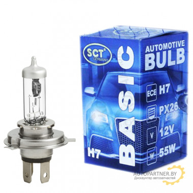 Лампа галогенная H7 12V 55W SCT / 202907