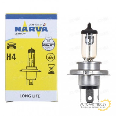 Лампа галогенная LongLife H4 12V 60/55W NARVA / 488893000