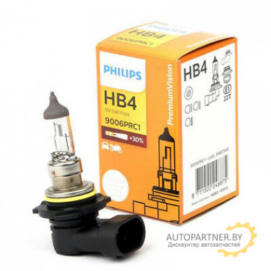 Лампа галогенная Vision +30% HB4 12V 51W PHILIPS / 9006PRC1