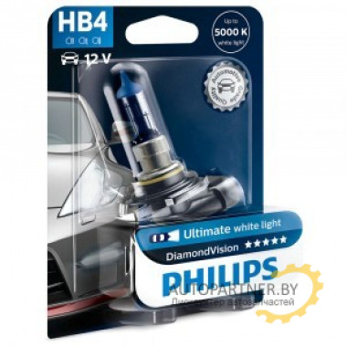 Лампа галогенная WhiteVision HB4 12V 55W PHILIPS / 9006WHVB1