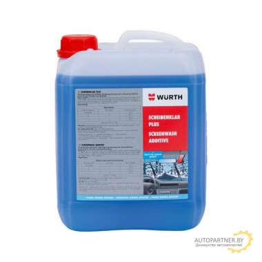 Жидкость стеклоомывателя WURTH SCHEIBENKLAR PLUS Концентрат 5л / 0892332850