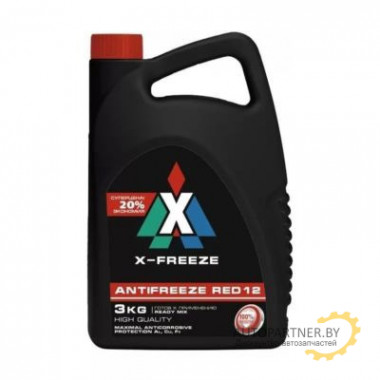 Антифриз X-FREEZE Red G12 -40°С готовый 3кг / 430206095