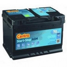 Батарея аккумуляторная CENTRA AGM Start&Stop аккумулятор 12V 70Ah 760A ETN 0(R+) B13 278x175x190 20,5kg
