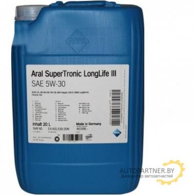 Моторное масло ARAL SUPERTRONIC LONGLIFE III 5W-30 / 10472 (20л)