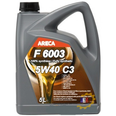 Моторное масло ARECA F6003 5W40 C3  / 11162 (5л)