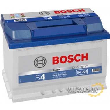 Аккумулятор BOSCH S4 Silver 009 74 а/ч / 0092S40090