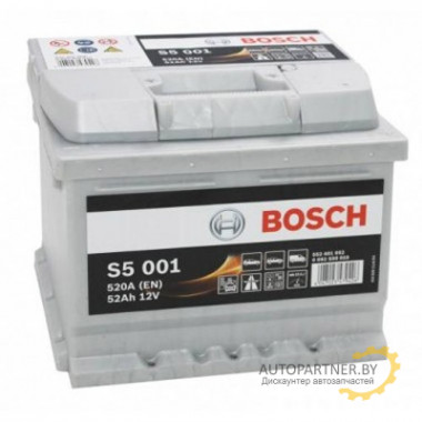 Аккумулятор BOSCH S5 Silver Plus 001 52 а/ч / 0092S50010