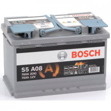 Аккумулятор BOSCH S5 AGM A08 70 А/ч / 0092S5A080