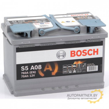 Аккумулятор BOSCH S5 AGM A08 70 А/ч / 0092S5A080