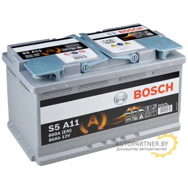 Аккумулятор BOSCH S4 AGM A11 80 А/ч / 0092S5A110