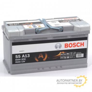 Аккумулятор BOSCH S5 AGM A13 95 А/ч / 0092S5A130
