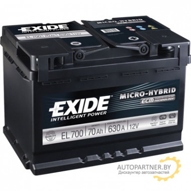 Аккумулятор EXIDE Micro-Hybrid ECM 70 а/ч / EL700