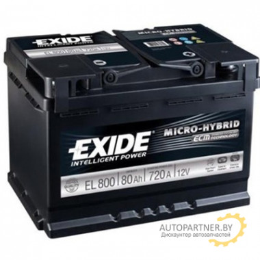 Аккумулятор EXIDE Micro-hybrid ECM 80 а/ч / EL800