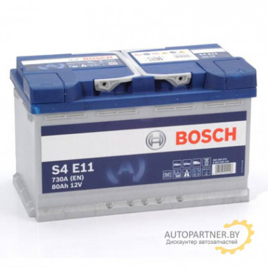 Аккумулятор BOSCH S4 Silver E11 80 А/ч / 0092S4E111