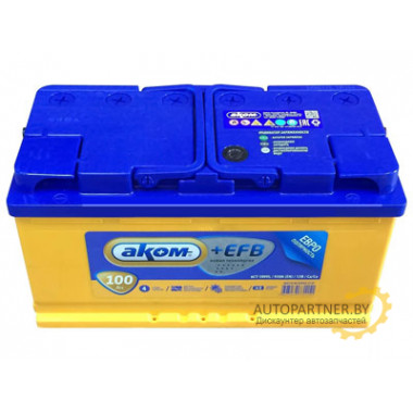 Аккумулятор AKOM 6СТ-100 Евро 100 А/ч / 6СТ100VL0