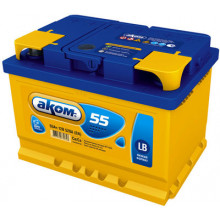 Аккумулятор AKOM 6СТ-55 Евро (низкий) 55 А/ч / 6СТ55VL0LB